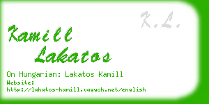 kamill lakatos business card